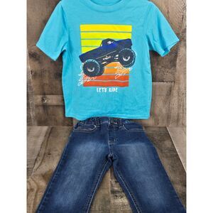 Garanimals Boys 2 Piece Monster Truck Outfit Shirt and Jeans Size 5T